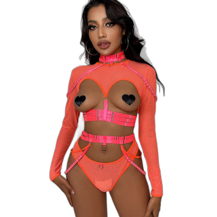 Unsubtle Temptress Bondage Bodysuit Set