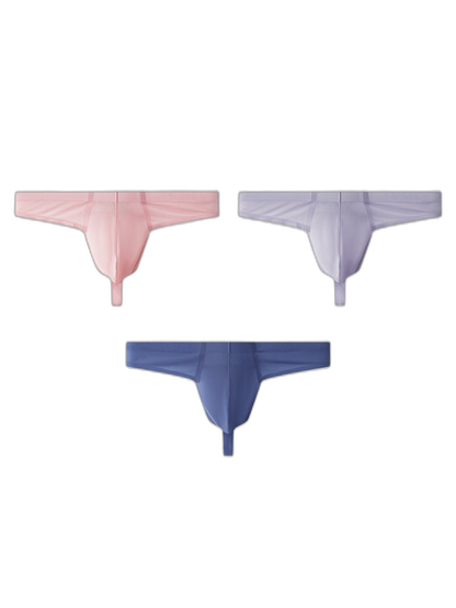 3 Pack Men's Solid Color Seamless Comfort Quick-Dry Breathable Thongs