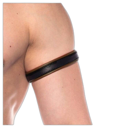Prowler RED Leather Bicep Band Black/Green