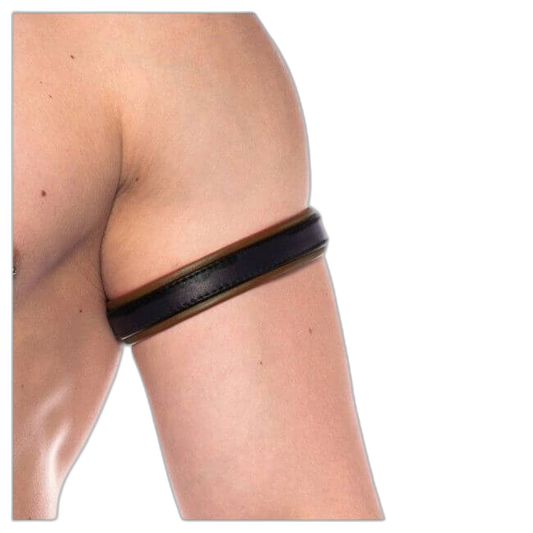 Prowler RED Leather Bicep Band Black/Green