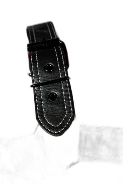 ruff GEAR RAW  Leather Bulldog Harness Black White