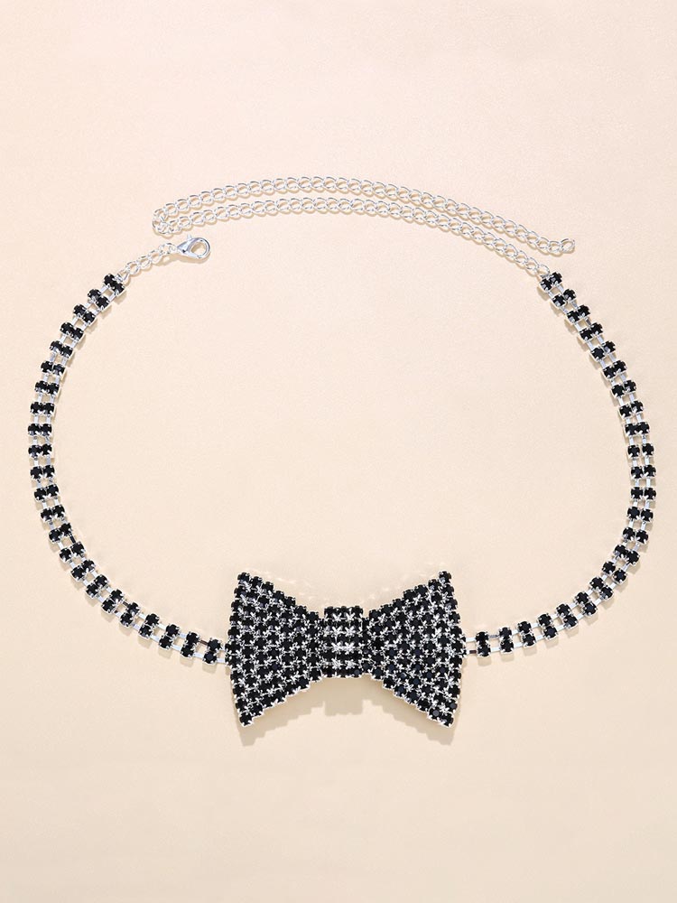 Rhinestone Bow Tie Collar