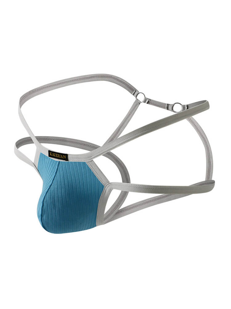 Men's Thin Strap Hollow Breathable Cotton Thong