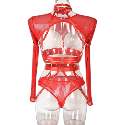Unsubtle Temptress Bondage Bodysuit Set