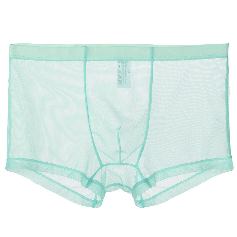 Mid Waist Mesh Sexy Pouch Bag Boxers