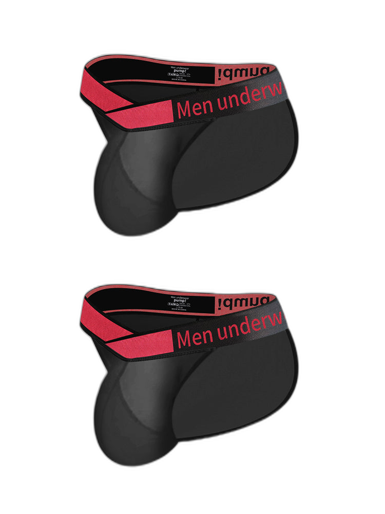 2 Pack Men's Large Pouch Semi-Transparent Sexy Bikini