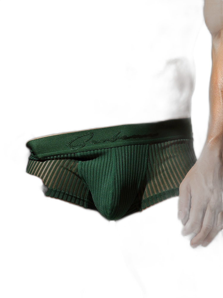 3 Pack Men's Striped Mesh Trunks with Comfort Pouch