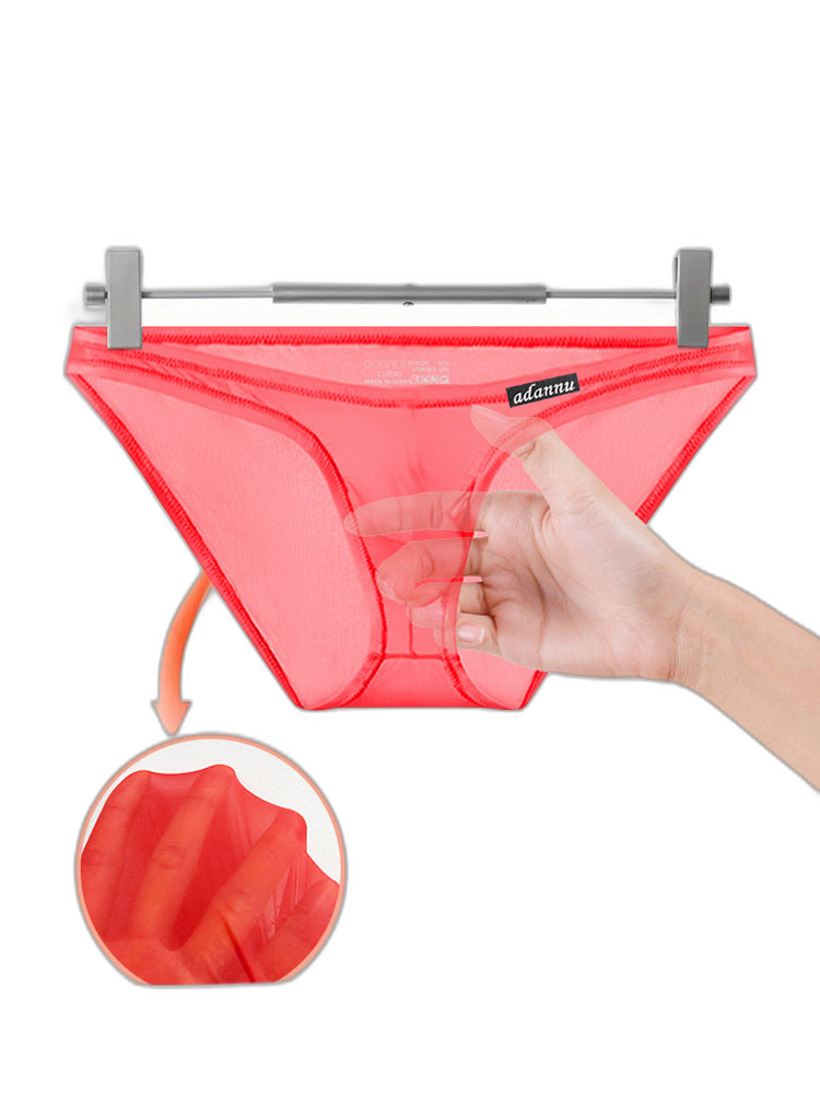 Men's Sheer Low-Rise Bikini with Contoured Pouch