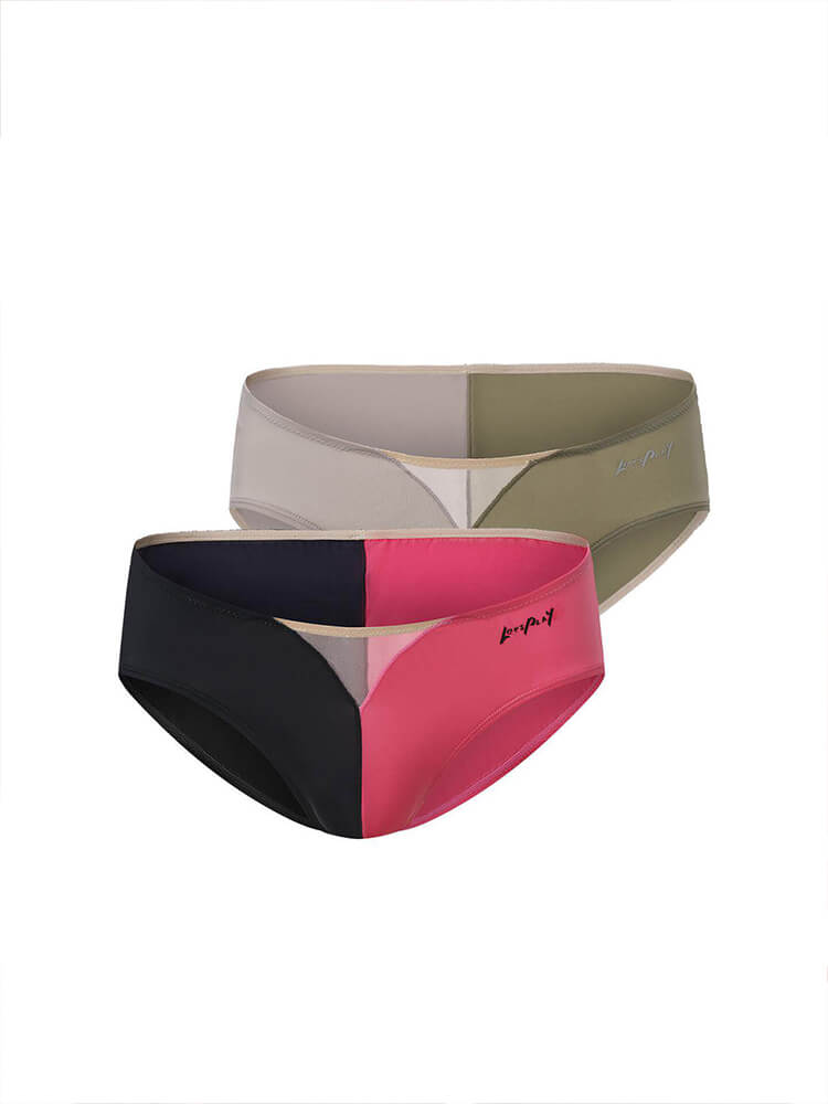 Men's Sexy Color-Blocked Thin Stretch Antibacterial Briefs