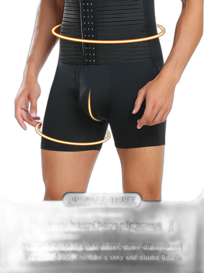 Men's Tummy Control Boxer Briefs with Open Fly
