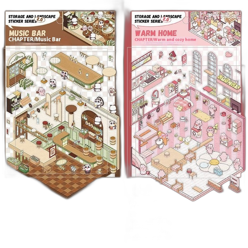 Cute DIY 3D Isometric Stickers