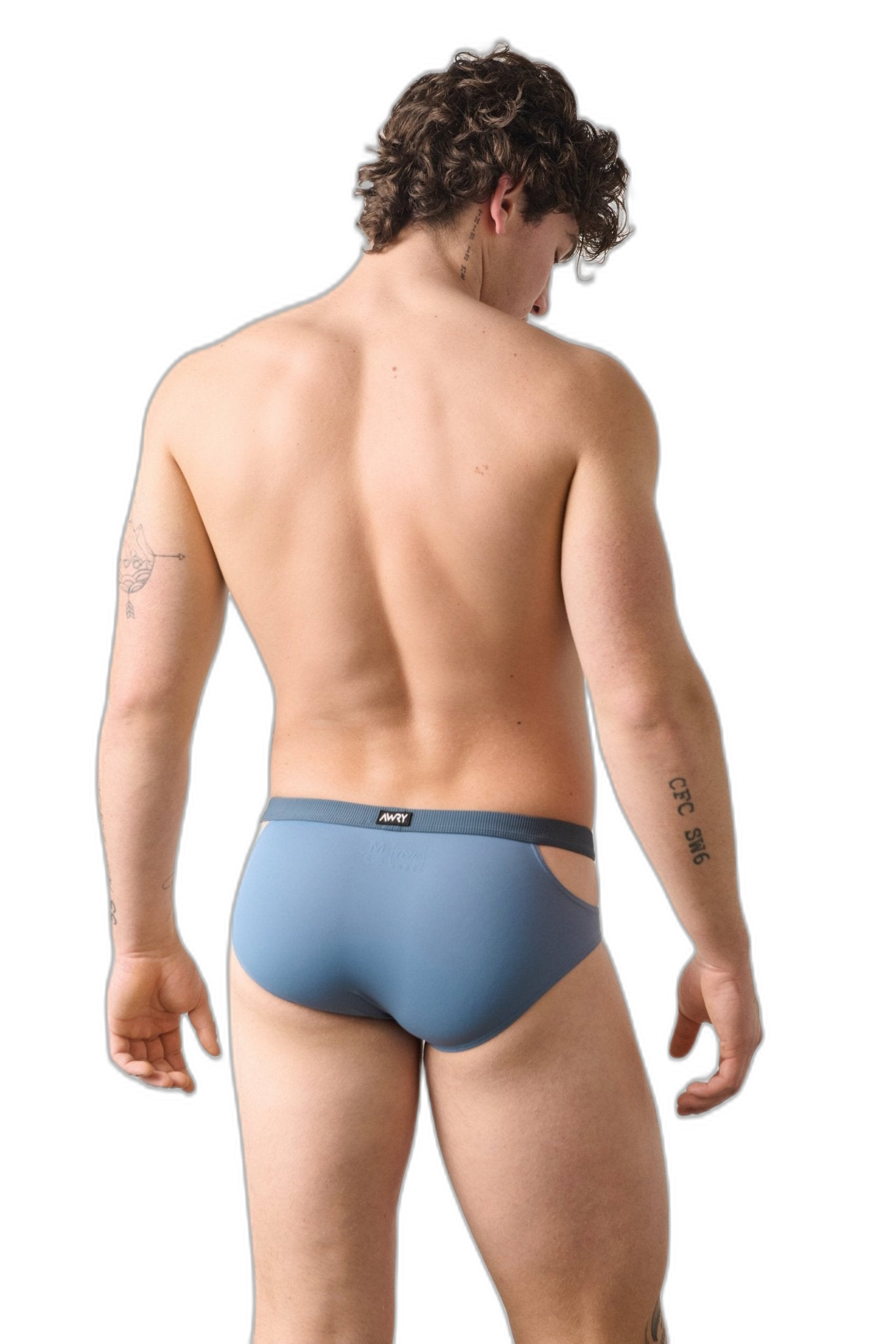 SURGE Split Swim Briefs - Steel Blue