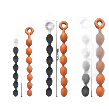 Drake - Silicone Anal Beads - 3 Sizes Anal Balls - Anal Chain with a Pull Ring