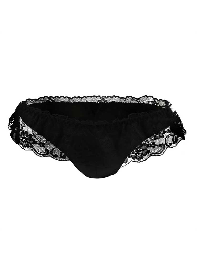 Men's Lace Sexy Skirt Hem Solid Color Thong