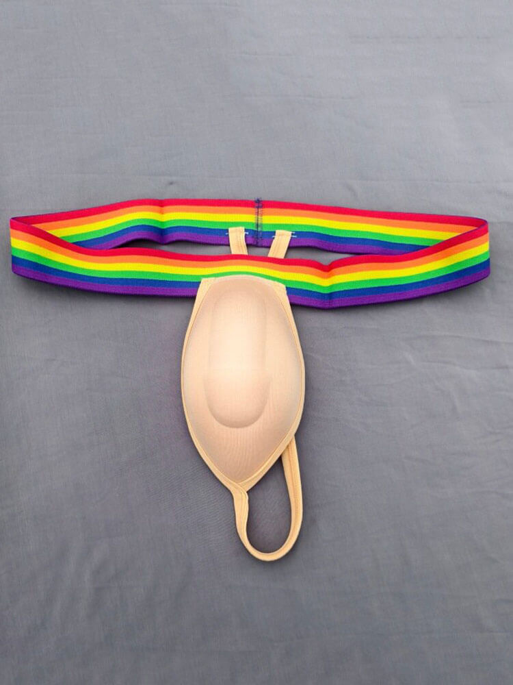 Men's Sexy Rainbow Waistband Padded Thong