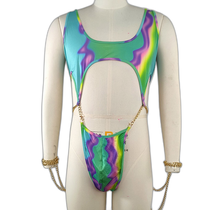 Acid Vibrations Hollow Chain Thong Bodysuit