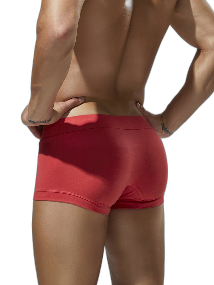 2 Pack Men's Low-Rise Solid Breathable Cotton Trunks
