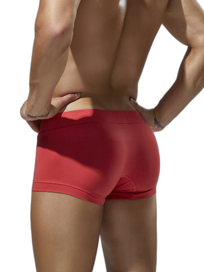 2 Pack Men's Low-Rise Solid Breathable Cotton Trunks
