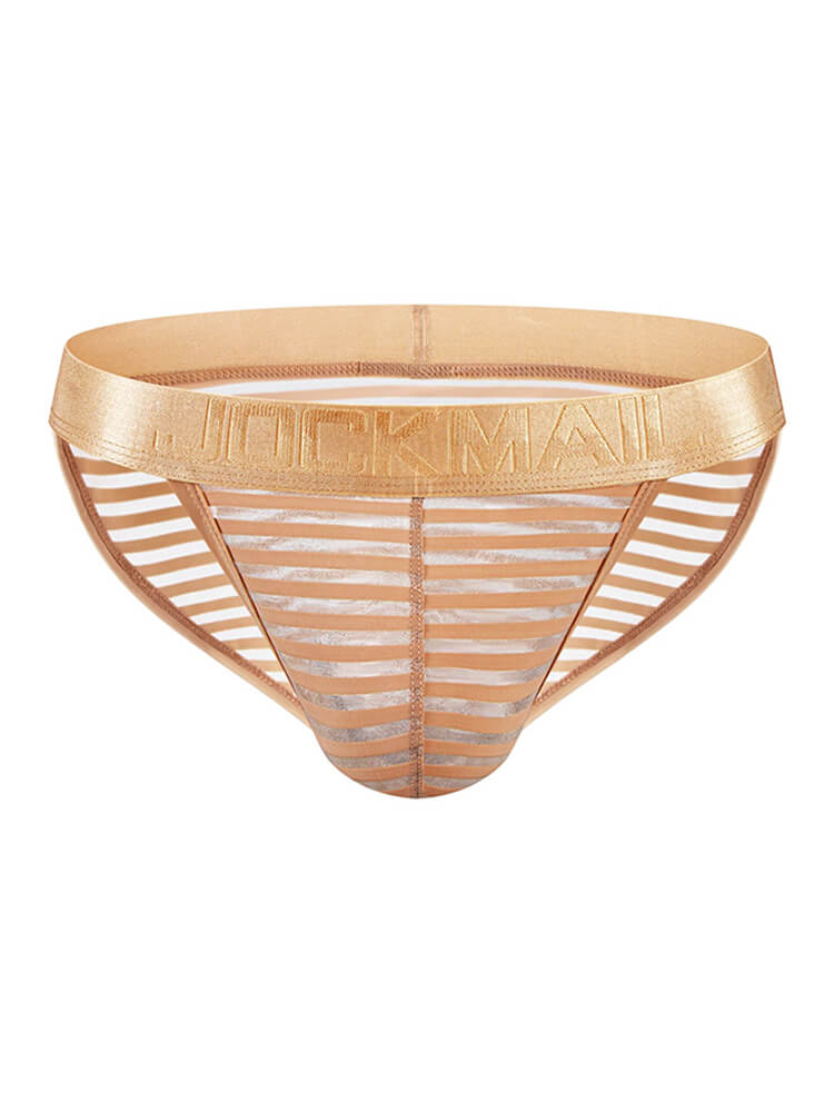 Men's Sexy Sheer Striped Simple High-Cut Briefs
