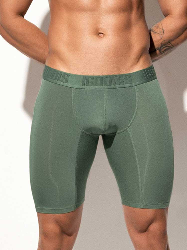 Men's Solid Color Slim-Fit Modal Long Boxer Briefs