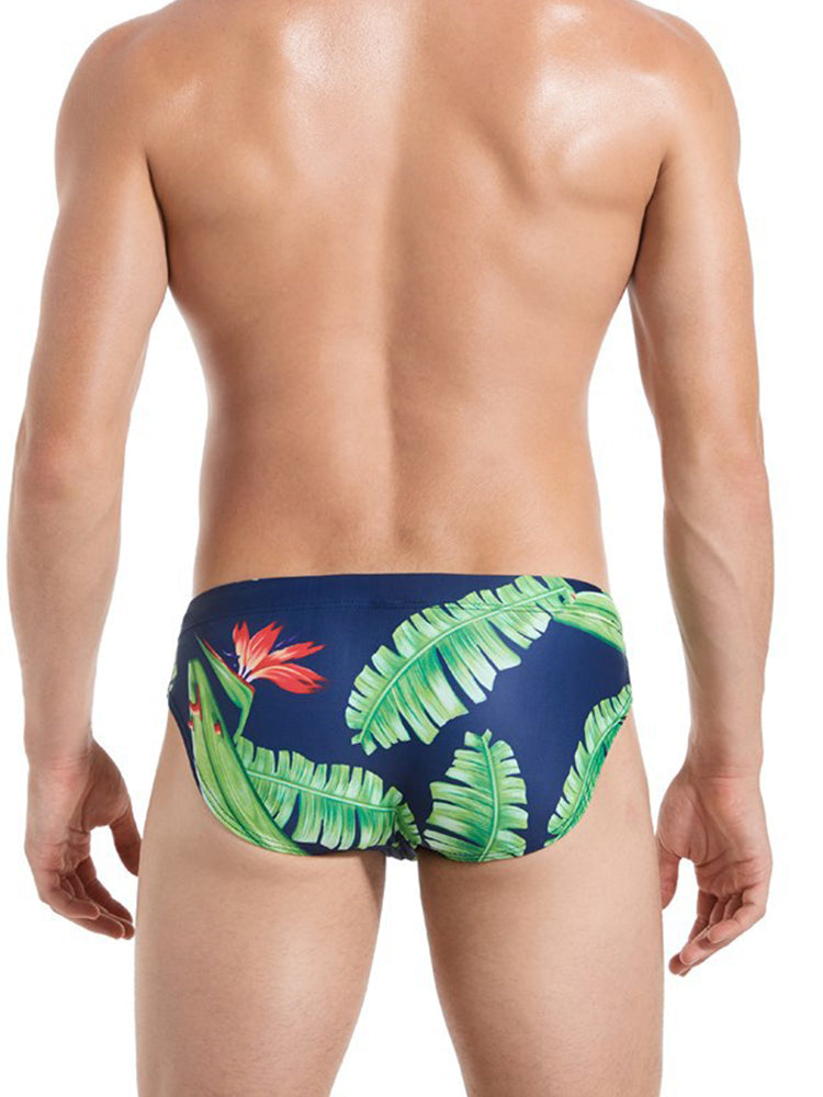 Men's Printed Sexy Cup Triangle Swim Briefs