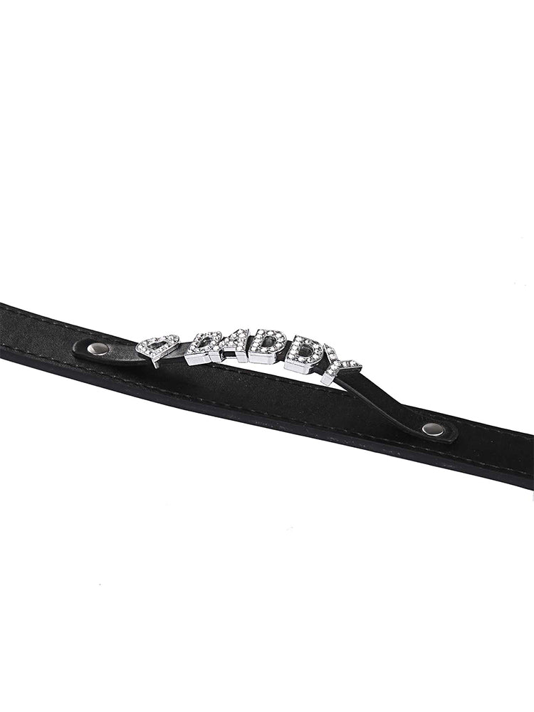 Cosplay Adjustable Rhinestone Letter Collar