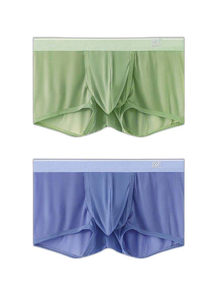 2 Pack Men's Breathable Mesh Trunks with Fly