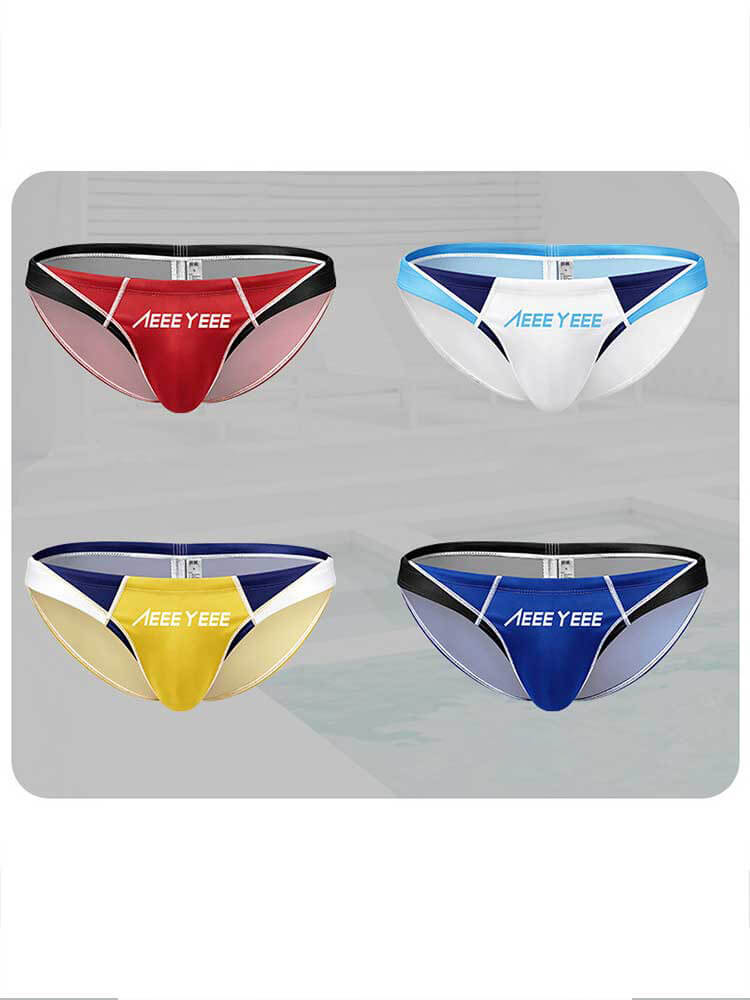 Men's Low-Rise Color-Blocked Quick-Drying Swim Briefs