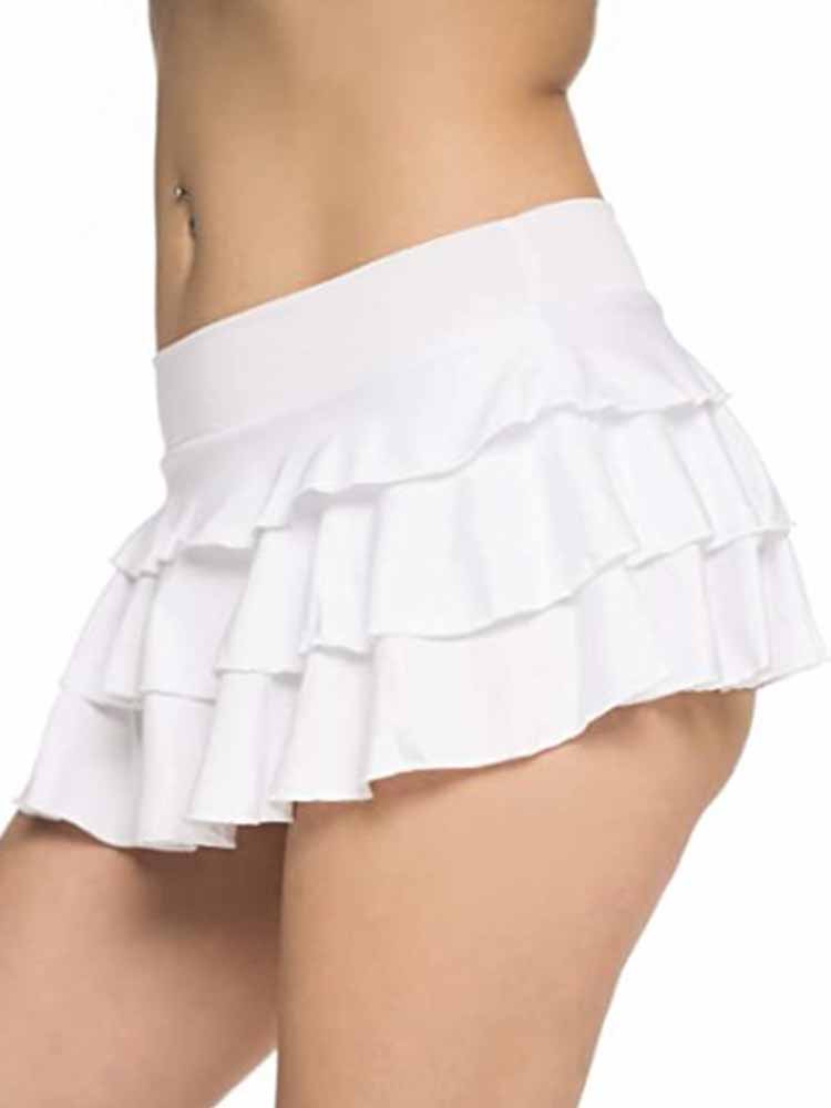 Multiple Layers Pleats Sexy Mini Skirt 