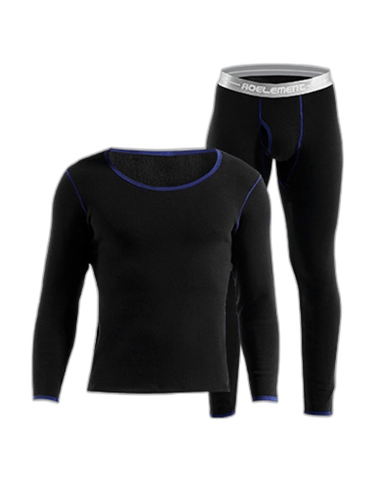 Fleece Lined Men's Thermal Underwear With Support Pouch
