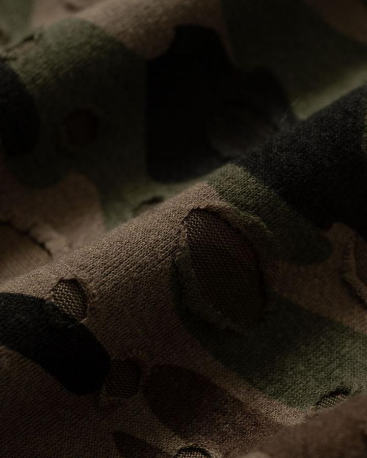 American Retro Wasteland Style Ripped Camouflage Vest