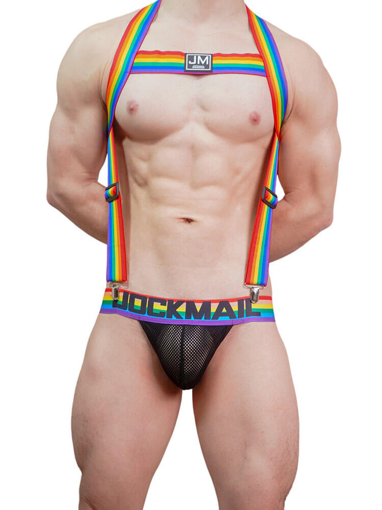 Men's Sexy Stretch Harness Mesh Jockstrap Set