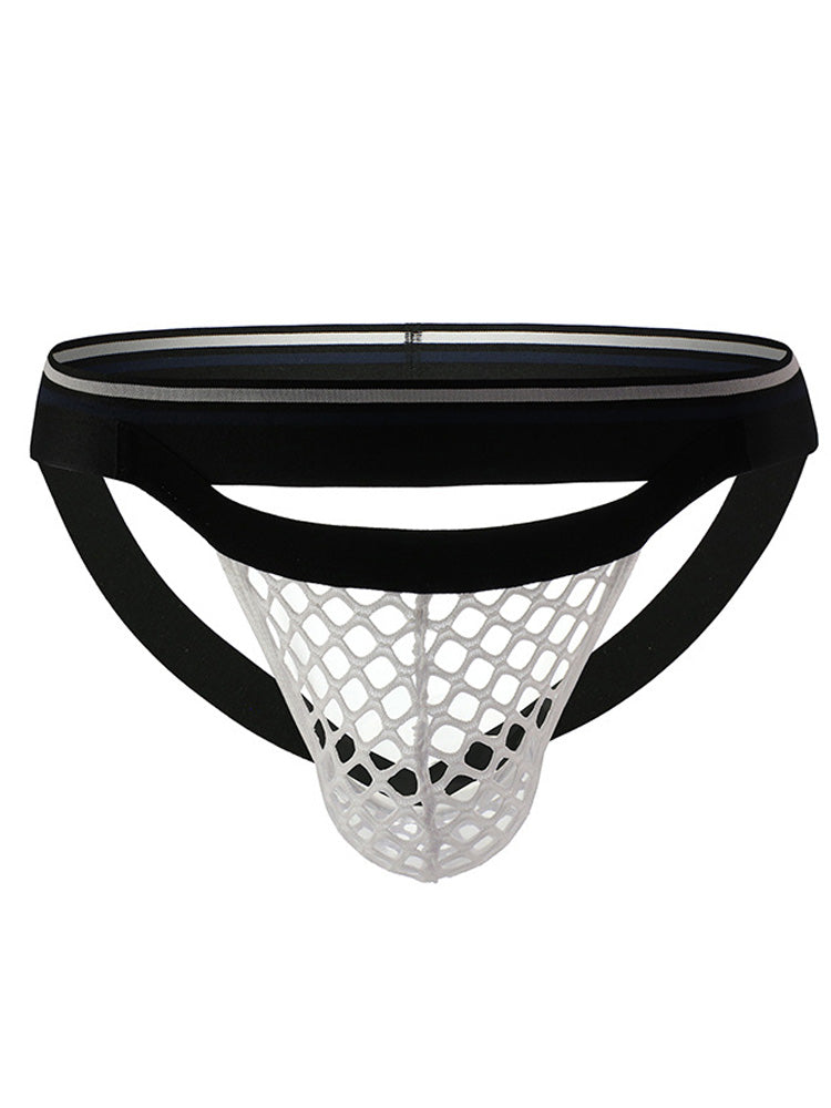 Men's Large Mesh Low Rise Polyester Jockstrap