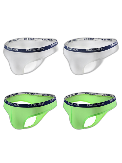 4 Pack Men's Sexy Comfortable Ice Silk Breathable Thong
