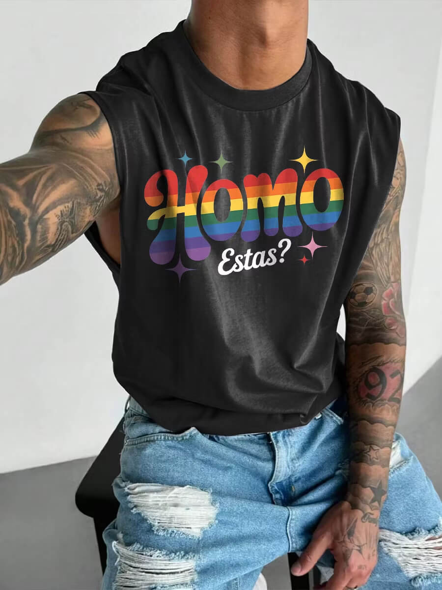 Men's LGBT Homo Estas Gay Pride Wide Shoulder Vest