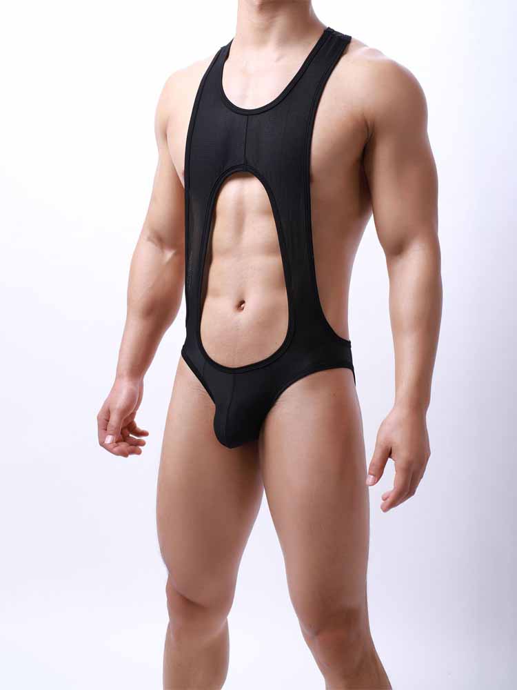Men's Cut-Out Sleeveless Jockstrap Bodysuit
