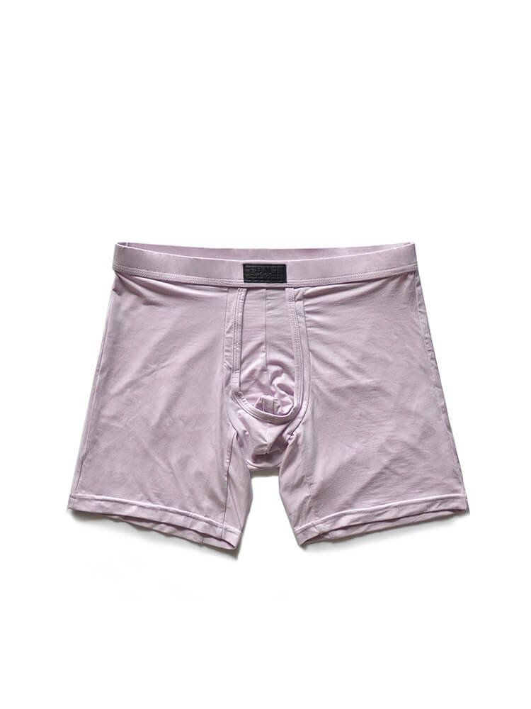 D.M Men's Sexy Exposed Pouch Modal Long Trunks
