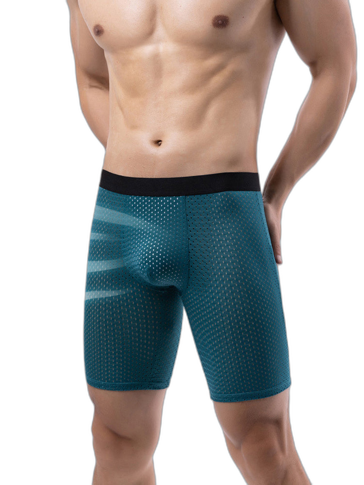 3 Pack Men’s Anti-chafing Mesh Long Boxer Briefs