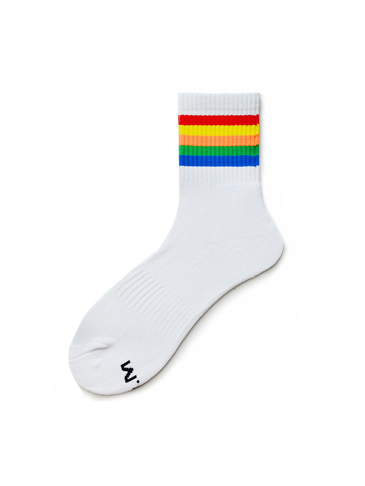 Rainbow Striped Sports Cotton Socks