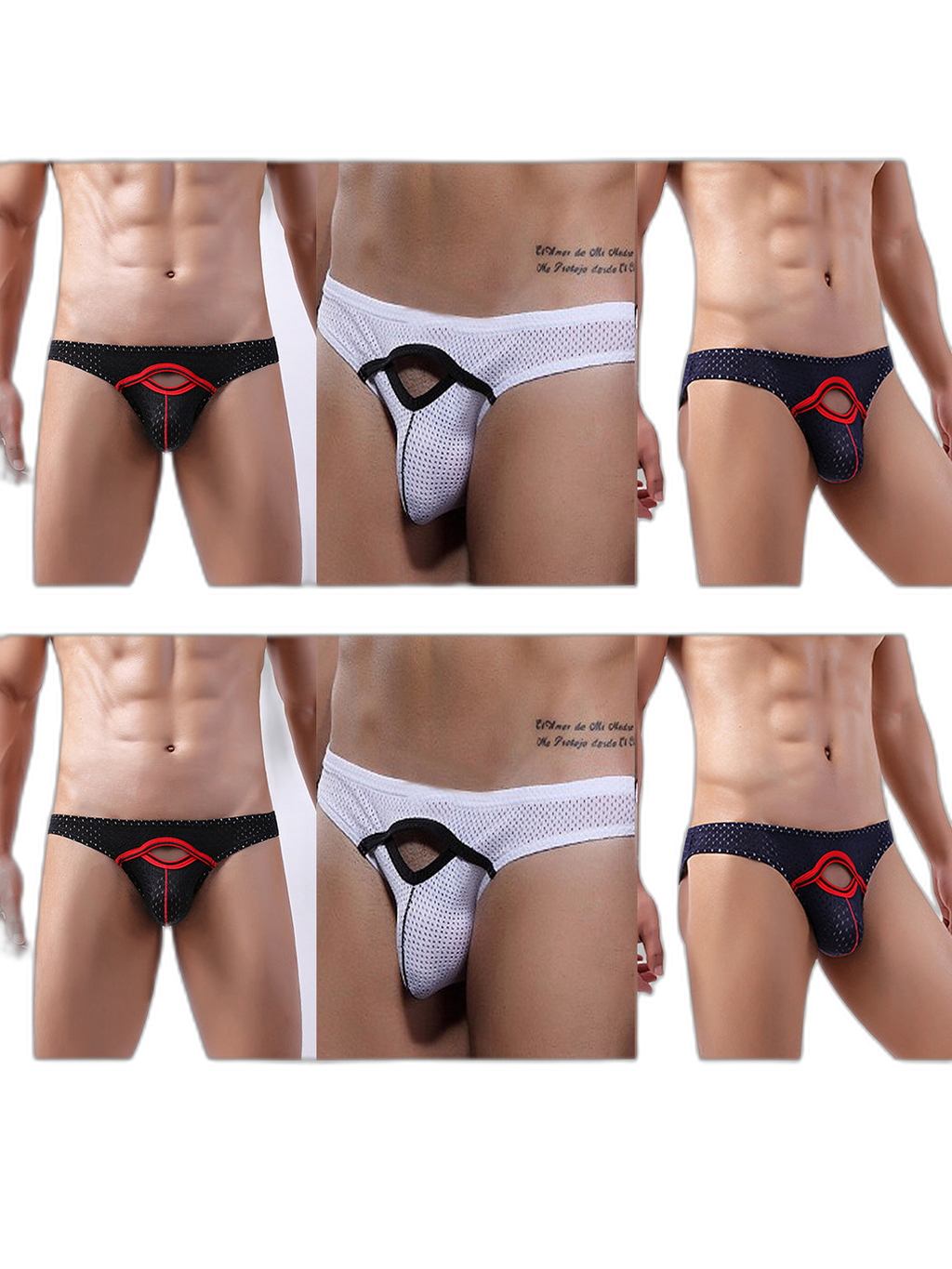 6 Pack Men’s Sexy Hollow Out Bikinis