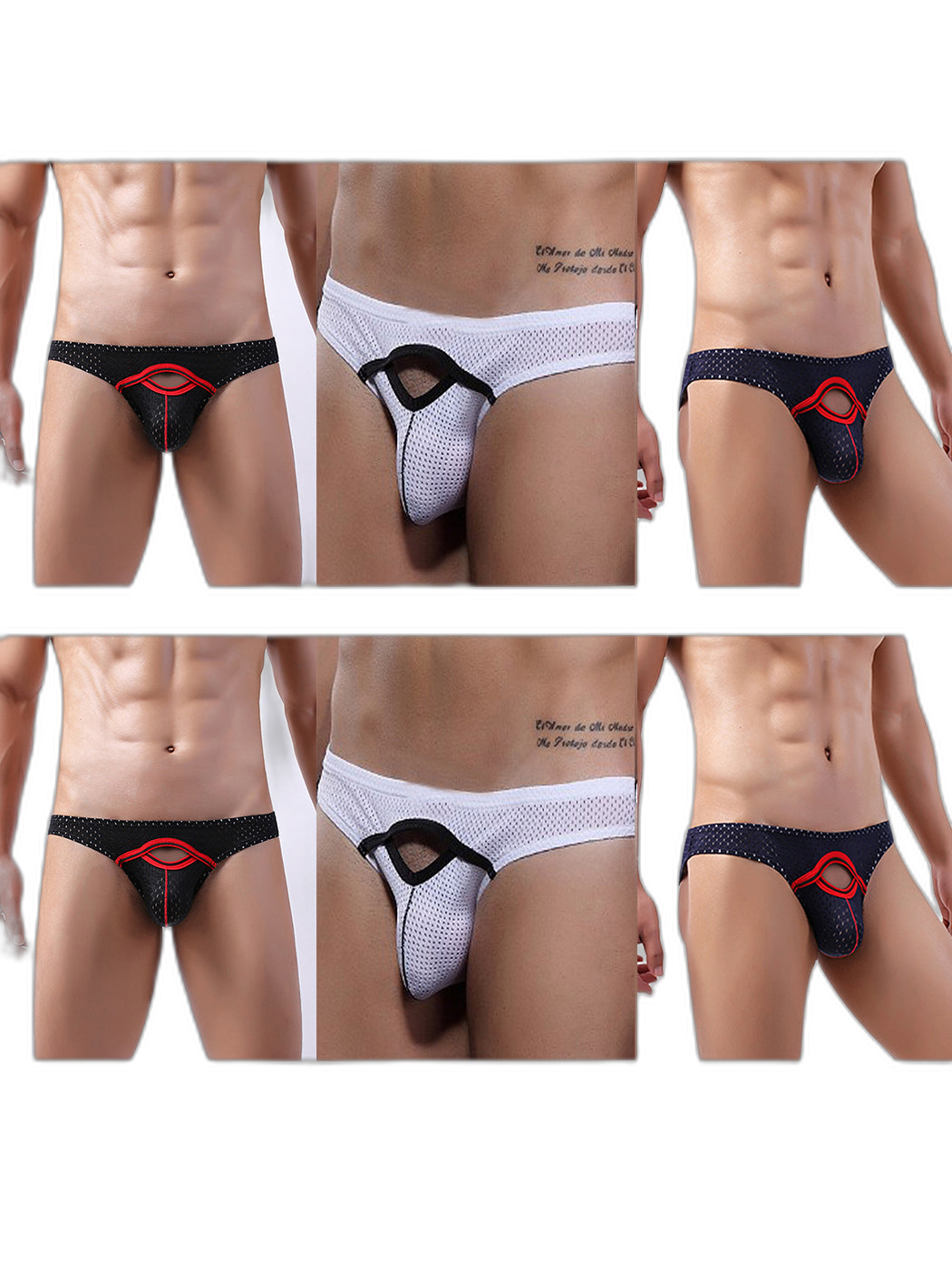 6 Pack Men’s Sexy Hollow Out Bikinis