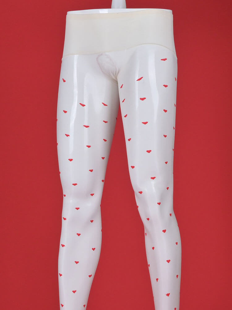 Men's Sexy Glossy Heart Jacquard Seamless Pantyhose