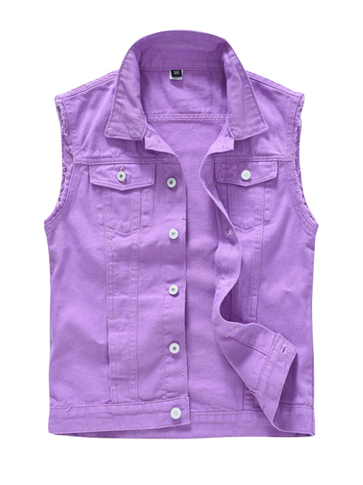 Purple Denim Vest