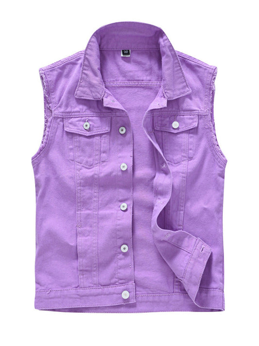 Purple Denim Vest