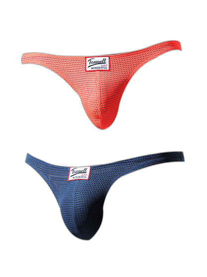 2 Pack Men's Sexy Breathable Mesh Thongs with High Stretch