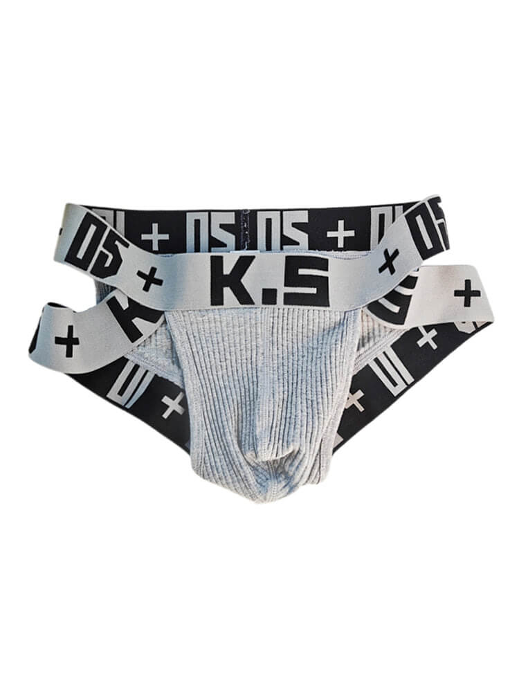 Men's Sexy High-Cut Ribbed Cotton Athletic Briefs