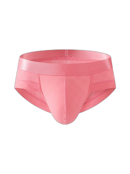3 Pack Men's Cooling Silktech Briefs - U-Pouch Design & Checkered Antibacterial Lining