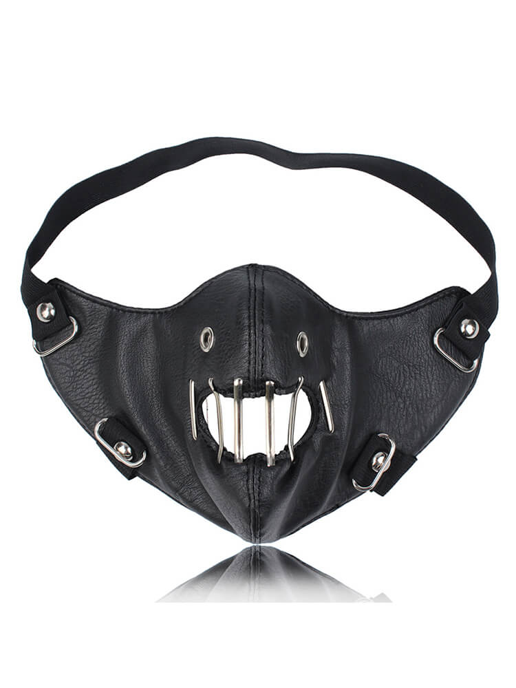 Punk Gothic Spiked Leather Half Face Mask