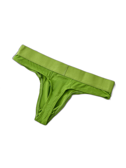 2 Pack Men's Ribbed Butt-Lifting U-Pouch Sexy Thong