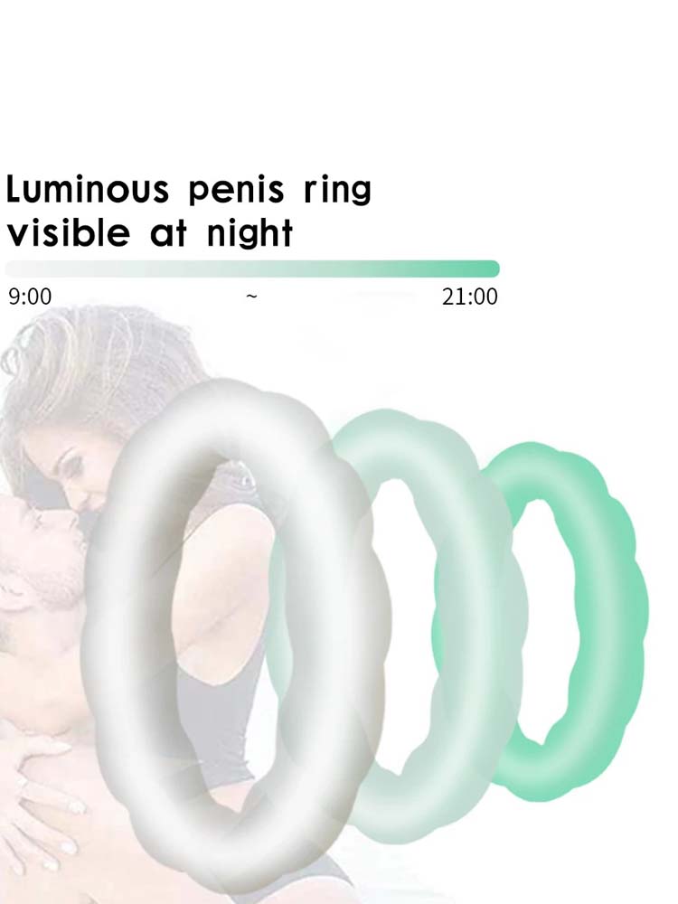 3-Pack Luminous Silicone Sperm Locking Ring